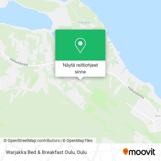 Warjakka Bed & Breakfast Oulu kartta