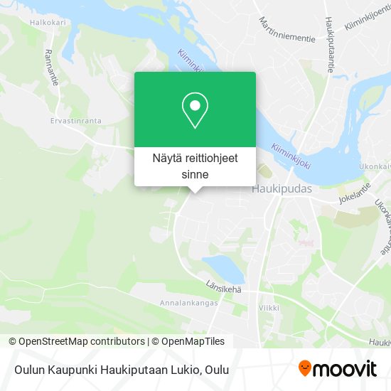 Oulun Kaupunki Haukiputaan Lukio kartta