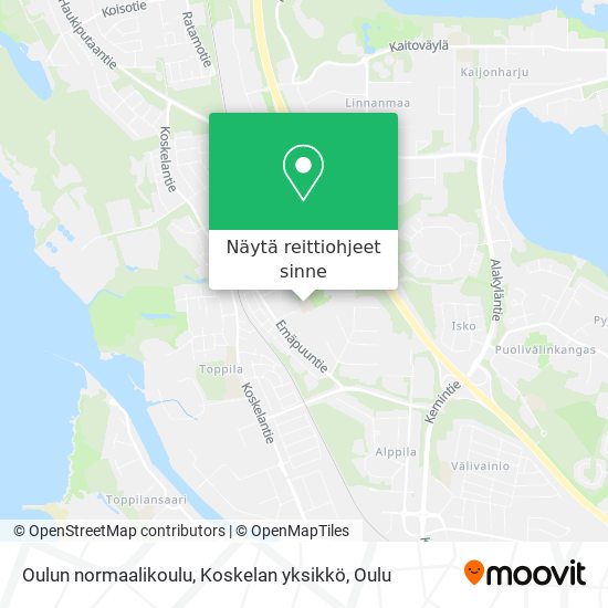Oulun normaalikoulu, Koskelan yksikkö kartta