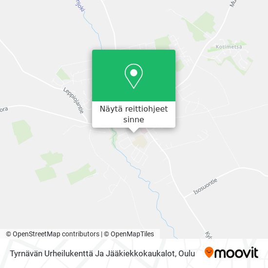 Tyrnävän Urheilukenttä Ja Jääkiekkokaukalot kartta