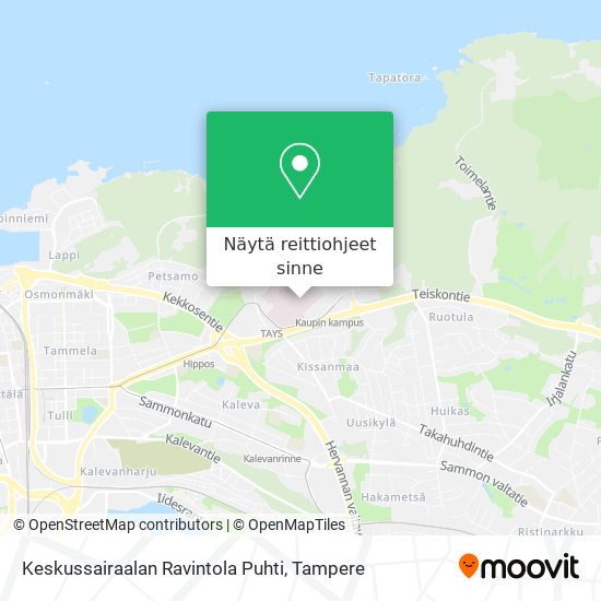 Keskussairaalan Ravintola Puhti kartta