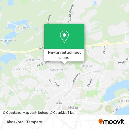 Lähdekorpi kartta