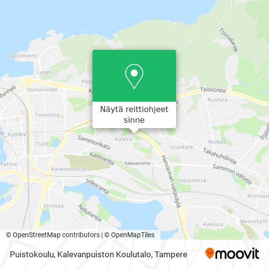 Puistokoulu, Kalevanpuiston Koulutalo kartta