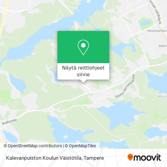 Kalevanpuiston Koulun Väistötila kartta