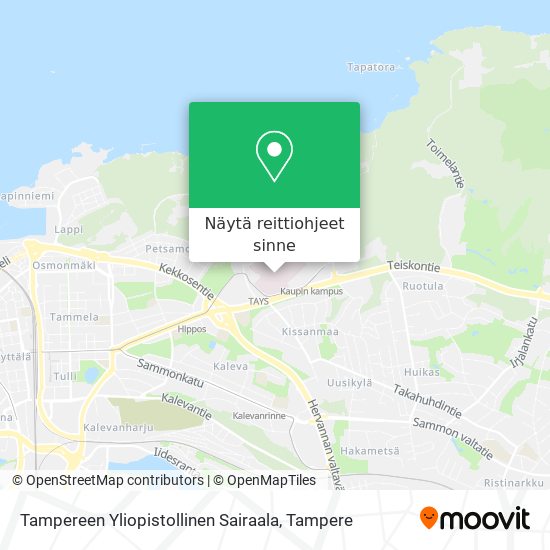 Tampereen Yliopistollinen Sairaala kartta