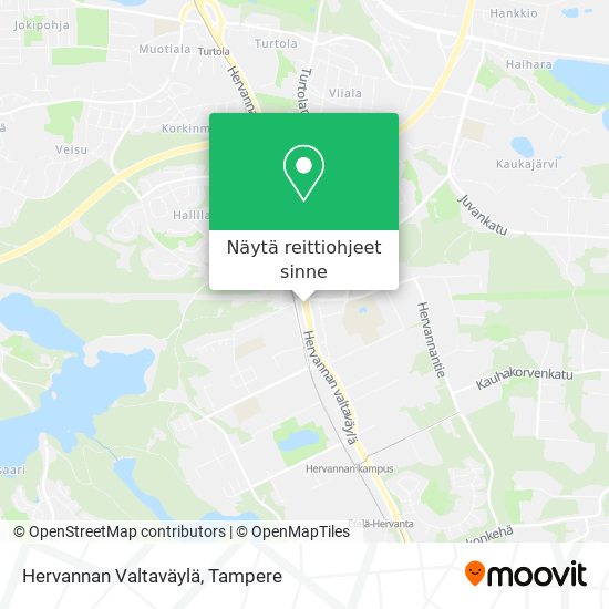 Hervannan Valtaväylä kartta