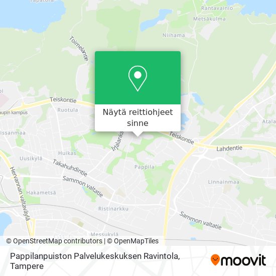 Pappilanpuiston Palvelukeskuksen Ravintola kartta