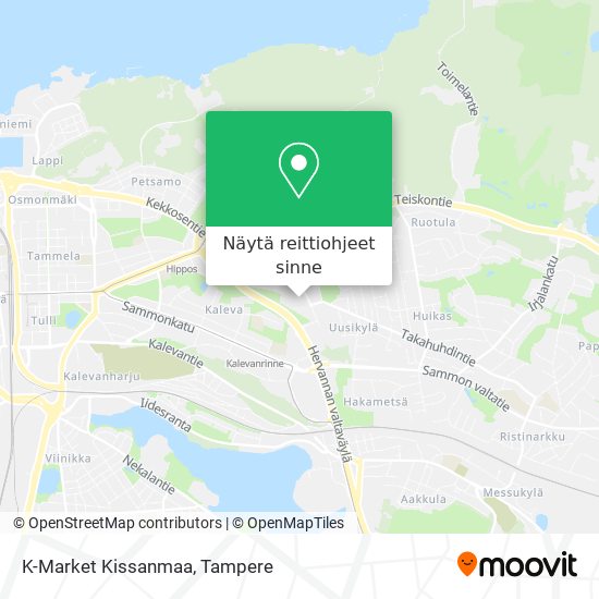 Kuinka päästä kohteeseen K-Market Kissanmaa paikassa Tampere  kulkuvälineellä Bussi tai Raitiovaunu?