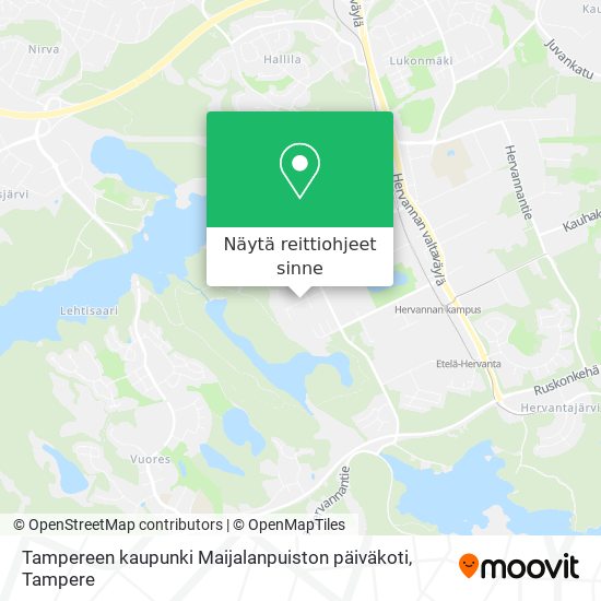 Tampereen kaupunki Maijalanpuiston päiväkoti kartta