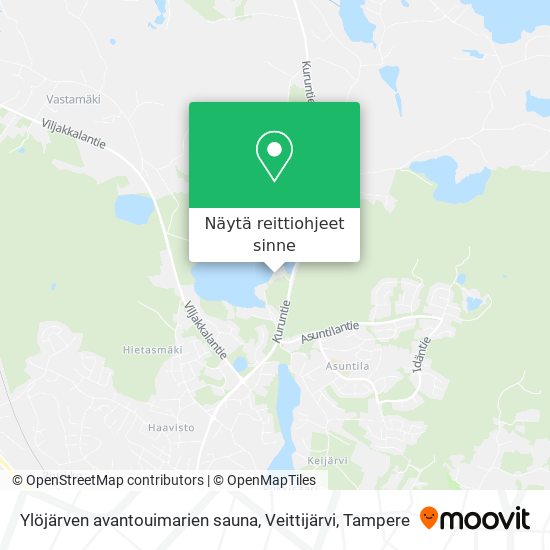 Ylöjärven avantouimarien sauna, Veittijärvi kartta