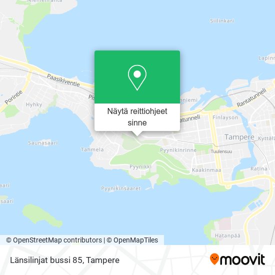 Länsilinjat bussi 85 kartta