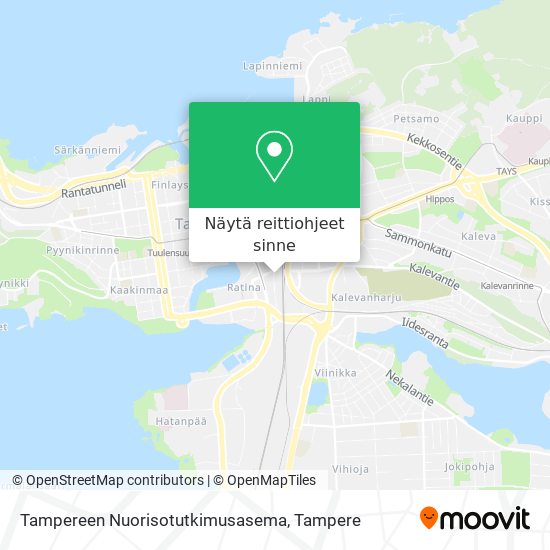 Tampereen Nuorisotutkimusasema kartta