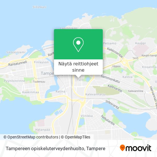 Tampereen opiskeluterveydenhuolto kartta