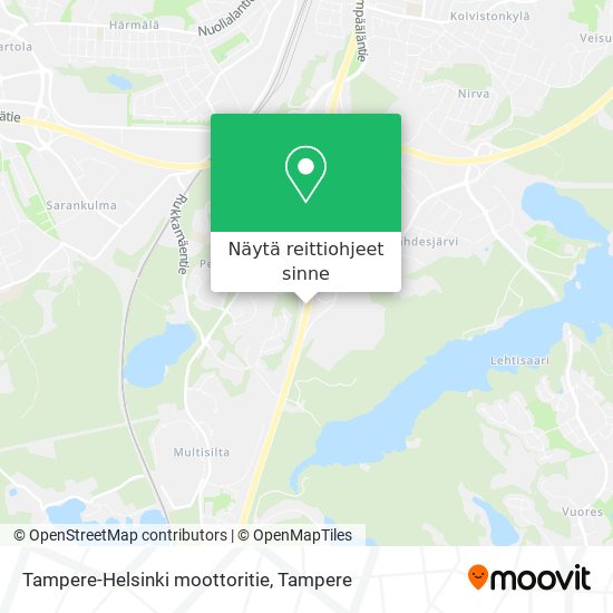 Tampere-Helsinki moottoritie kartta