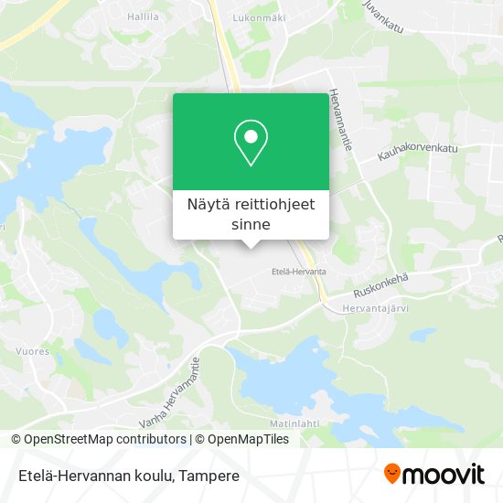 Etelä-Hervannan koulu kartta