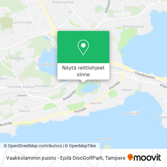 Vaakkolammin puisto - Epilä DiscGolfPark kartta
