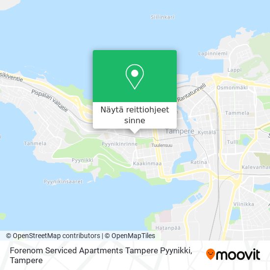 Forenom Serviced Apartments Tampere Pyynikki kartta
