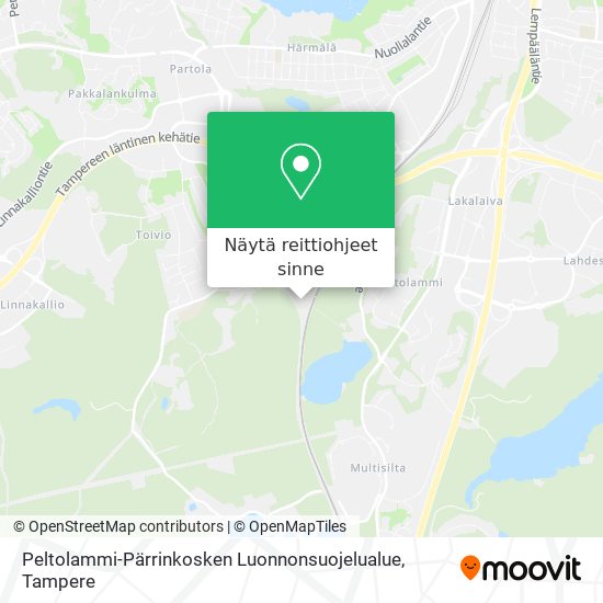 Peltolammi-Pärrinkosken Luonnonsuojelualue kartta