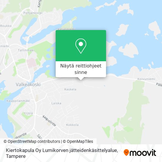 Kiertokapula Oy Lumikorven jätteidenkäsittelyalue kartta