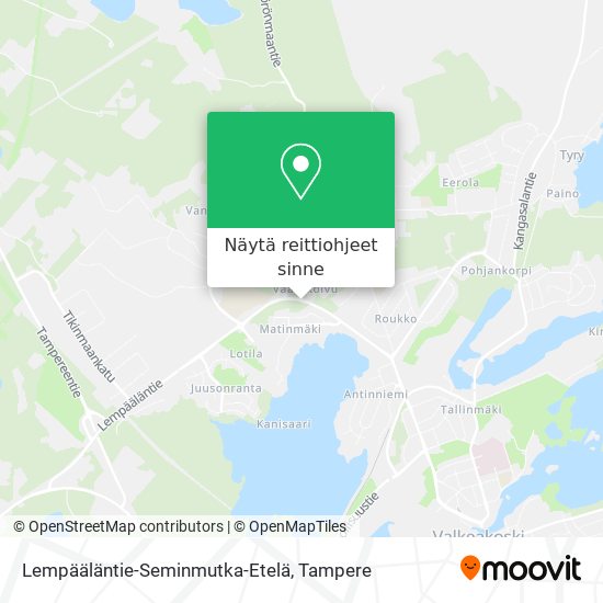 Lempääläntie-Seminmutka-Etelä kartta