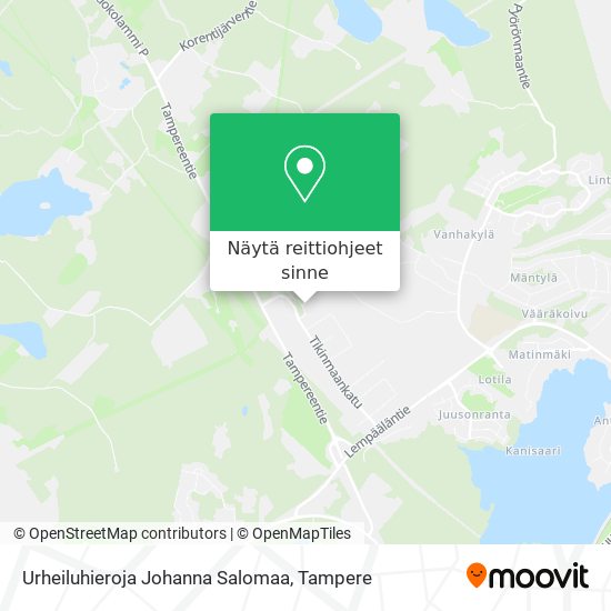 Urheiluhieroja Johanna Salomaa kartta