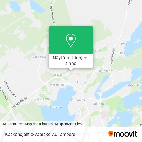 Kaakonojantie-Vääräkoivu kartta