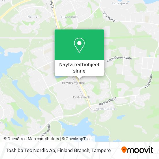 Toshiba Tec Nordic Ab, Finland Branch kartta