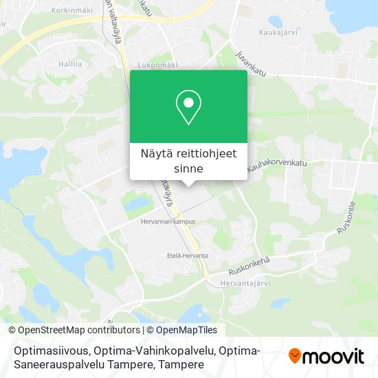 Optimasiivous, Optima-Vahinkopalvelu, Optima-Saneerauspalvelu Tampere kartta