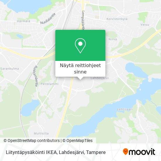Liityntäpysäköinti IKEA, Lahdesjärvi kartta