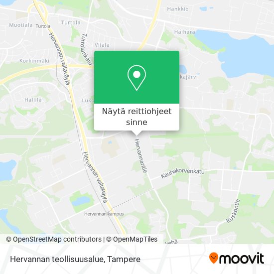 Hervannan teollisuusalue kartta