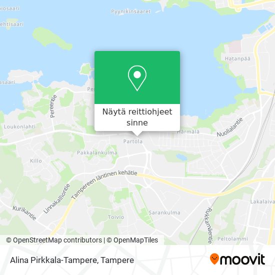Alina Pirkkala-Tampere kartta