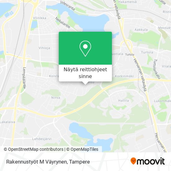 Rakennustyöt M Väyrynen kartta