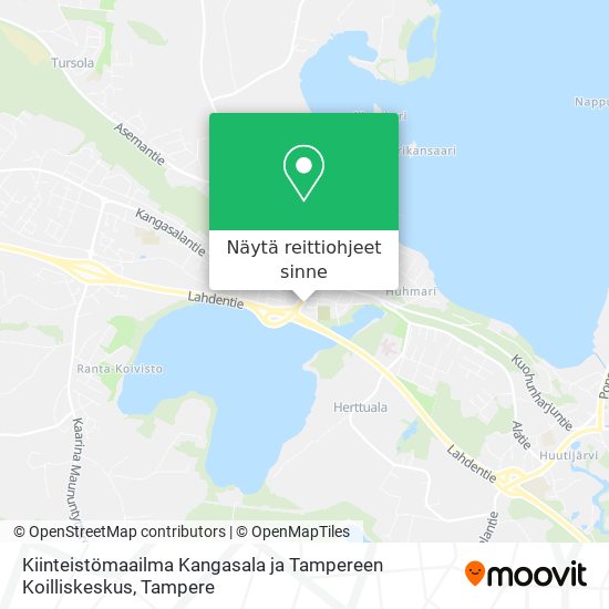 Kiinteistömaailma Kangasala ja Tampereen Koilliskeskus kartta