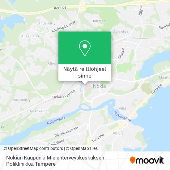 Nokian Kaupunki Mielenterveyskeskuksen Poliklinikka kartta