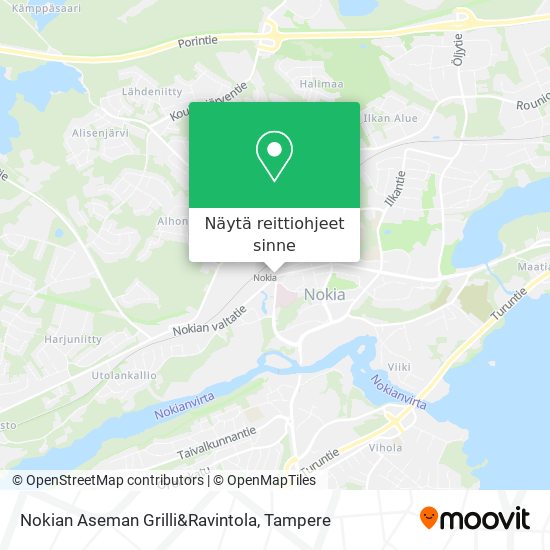 Nokian Aseman Grilli&Ravintola kartta