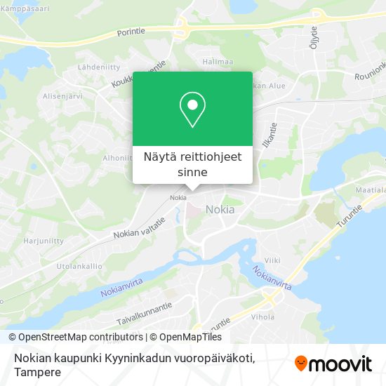 Nokian kaupunki Kyyninkadun vuoropäiväkoti kartta