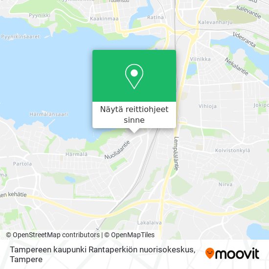 Tampereen kaupunki Rantaperkiön nuorisokeskus kartta