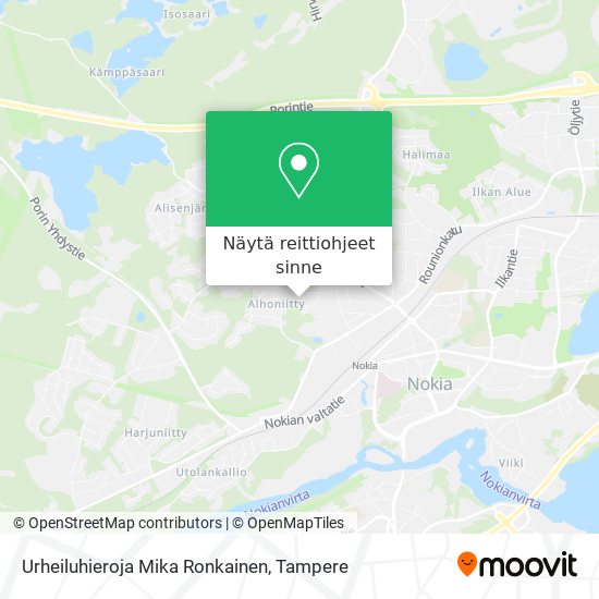 Urheiluhieroja Mika Ronkainen kartta
