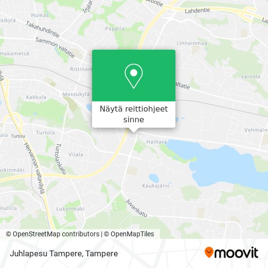 Juhlapesu Tampere kartta