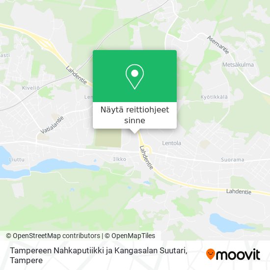 Tampereen Nahkaputiikki ja Kangasalan Suutari kartta