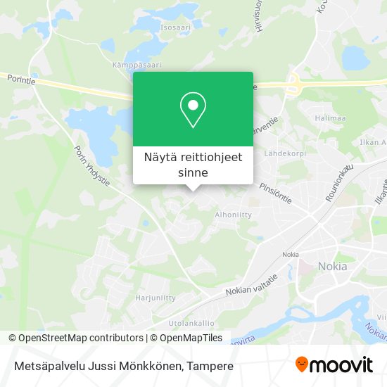 Metsäpalvelu Jussi Mönkkönen kartta