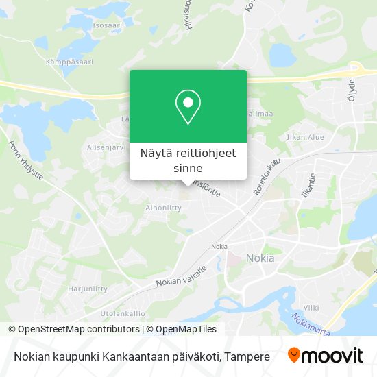 Nokian kaupunki Kankaantaan päiväkoti kartta