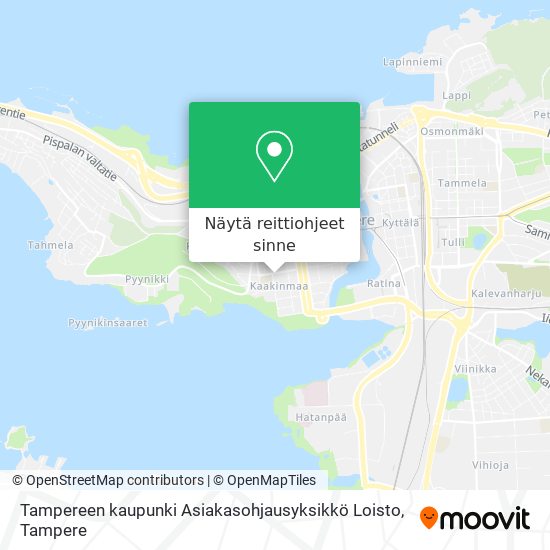 Tampereen kaupunki Asiakasohjausyksikkö Loisto kartta