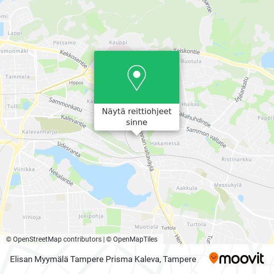 Elisan Myymälä Tampere Prisma Kaleva kartta