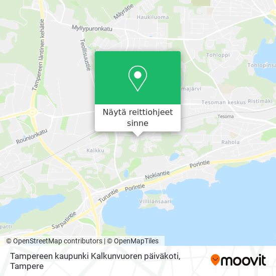 Tampereen kaupunki Kalkunvuoren päiväkoti kartta