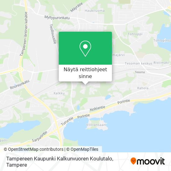 Tampereen Kaupunki Kalkunvuoren Koulutalo kartta