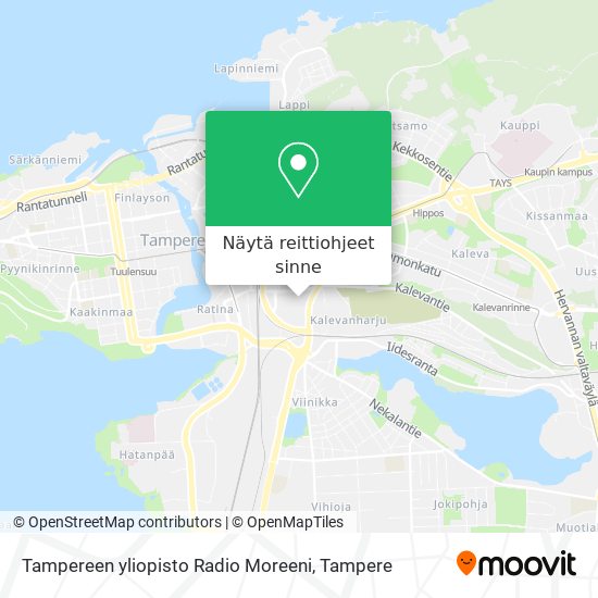 Tampereen yliopisto Radio Moreeni kartta