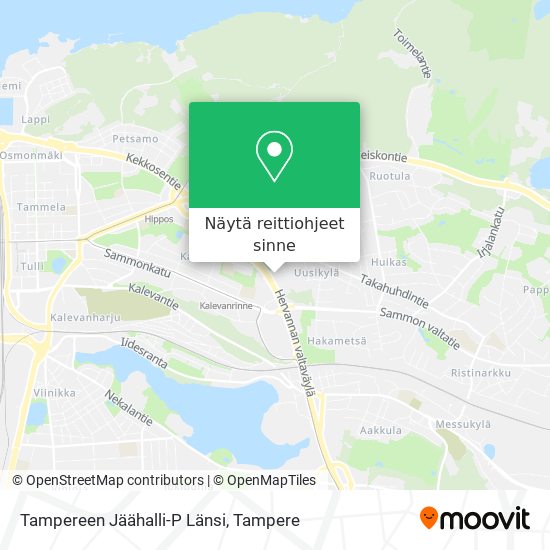 Tampereen Jäähalli-P Länsi kartta
