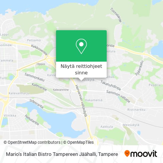 Mario's Italian Bistro Tampereen Jäähalli kartta