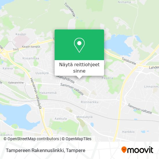 Tampereen Rakennuslinkki kartta